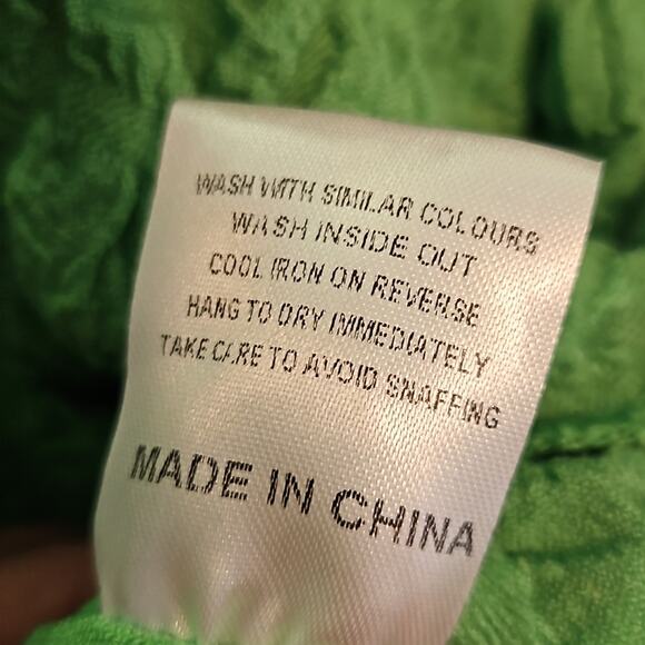 NWT Popcorn Texture Twist Front Crop Top & Sarong Set Sz XL Bright Green - Picture 8 of 9